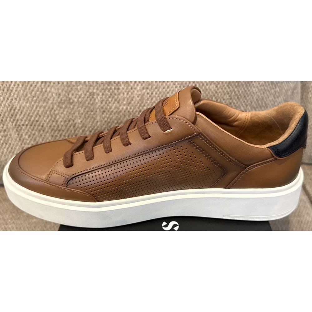 Allen Edmonds Oliver Sneaker Mens 8 3E Luggage Tan New Leather Slip-On EC4501007 - Picture 5 of 16